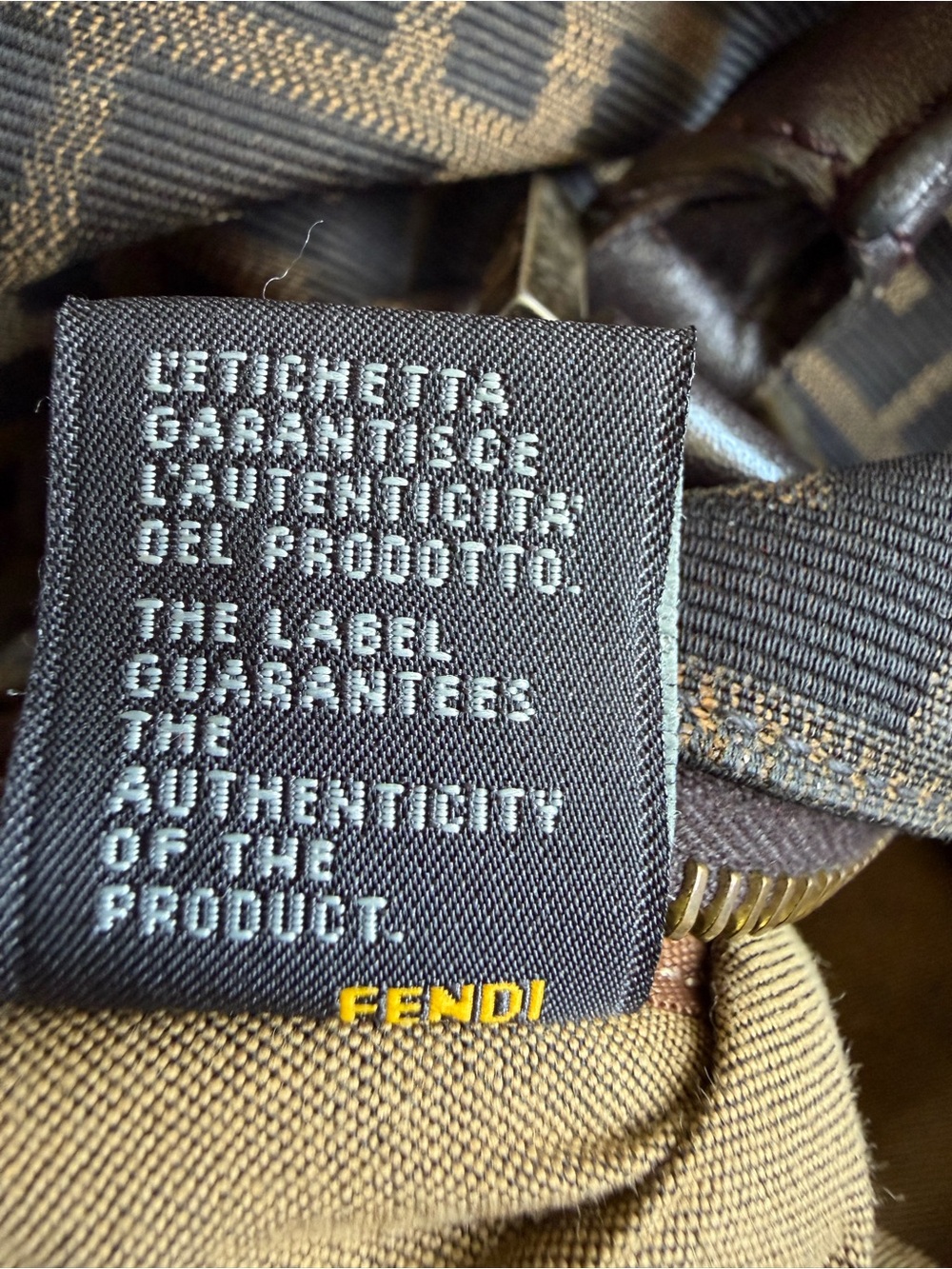 Fendi Brown/Black FF Monogram Zucca Bag - Picture 10 of 10